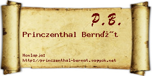 Princzenthal Bernát névjegykártya